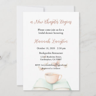 Invitación A New Chapter Begins Invitation, Bridal Shower