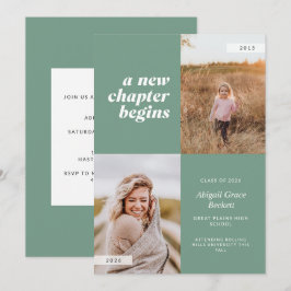 Invitación A New Chapter Begins Sage Graduation Invitation