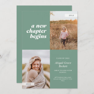 Invitación A New Chapter Begins Sage Graduation Invitation