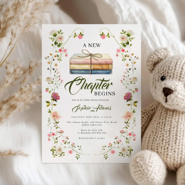 Invitación A New Chapter Begins Storybook Baby Shower (Subido por el creador)
