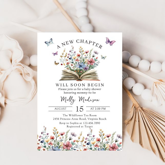 Invitación A New Chapter Begins Storybook Baby Shower (Subido por el creador)