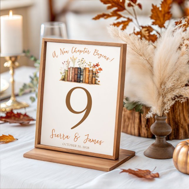 Invitación A New Chapter Begins! Wedding Table Number Signs (Subido por el creador)