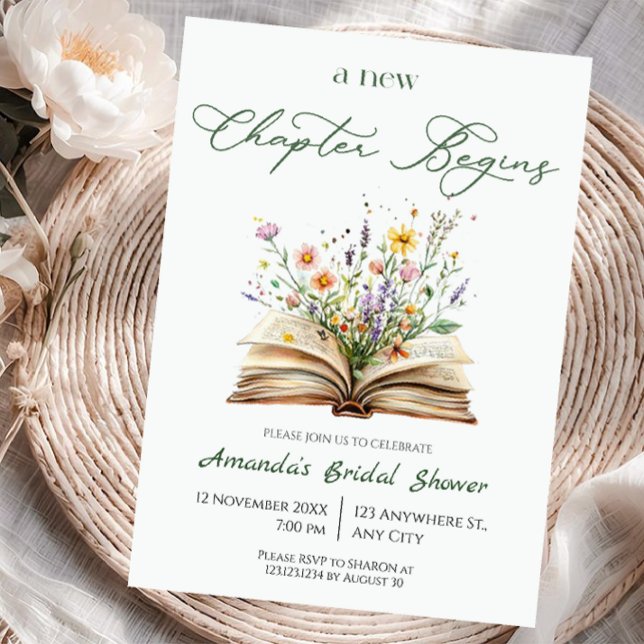 Invitación A New Chapter bridal shower (Subido por el creador)