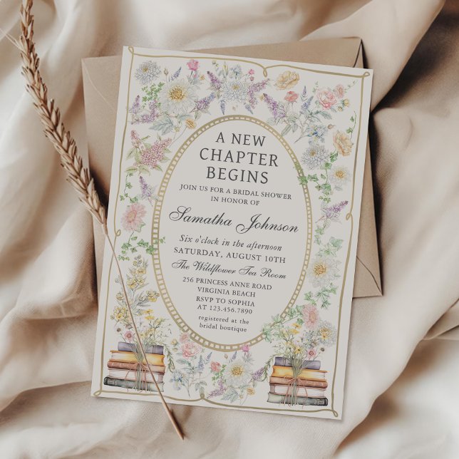 Invitación A new chapter Floral Storybook Bridal Shower (Subido por el creador)