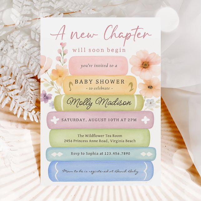 Invitación A New Chapter Hand Drawn Storybook Baby Shower (Subido por el creador)