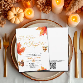 Invitación A New Chapter Maple Tree Leaves Bridal Shower 