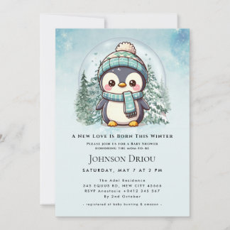 Invitación A New Love Is Born This Winter Winter Penguin Baby