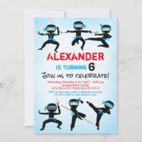 Invitación a Ninja Invitación a Ninja Boy Cumpleañ