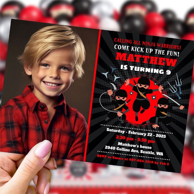 Invitación a Ninja, invitación para el cumpleaños  (Subido por el creador)