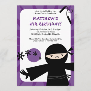 Invitación a Ninja Power Purple