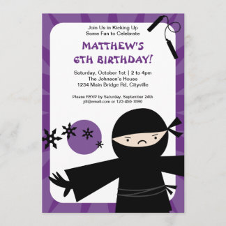 Invitación a Ninja Power Purple