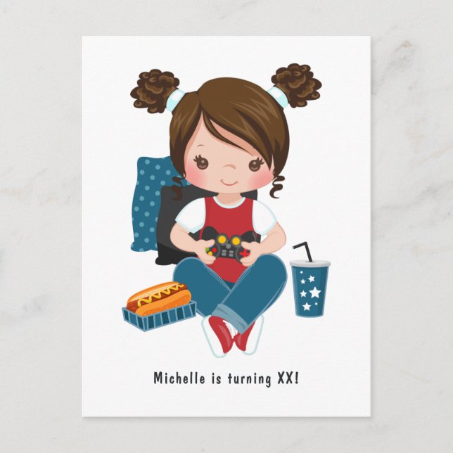 Invitación a Noche de Chicas y Videojuegos (Anverso)