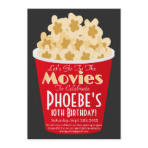 Invitación a Noche de Cine Invitación de Cumpleaño