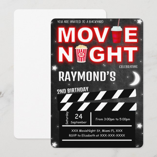 Invitación a Noche de Película (Anverso / Reverso)