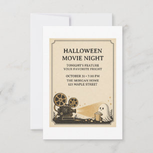 Invitación a Noche de Película de Halloween de Mat
