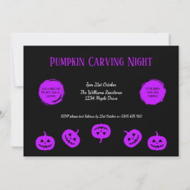 Invitación a Noche de Tallado de Calabaza Negra y