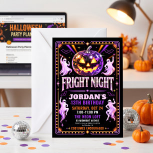 Invitación a Noche de Terror de Calabaza Disco de