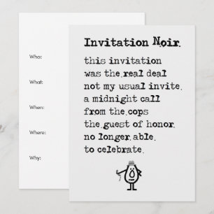 Invitación a Noir - un poema de invitación diverti