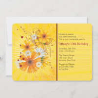 Invitación a notas de flores