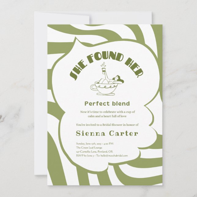 Invitación a novia de personalizado Matcha - Plant (Anverso)