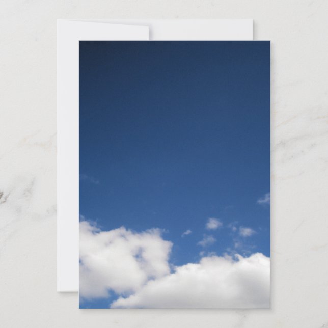 Invitación a nubes y cielo azul (Anverso)
