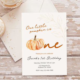 Invitación a nuestra pequeña calabaza de cumpleaño