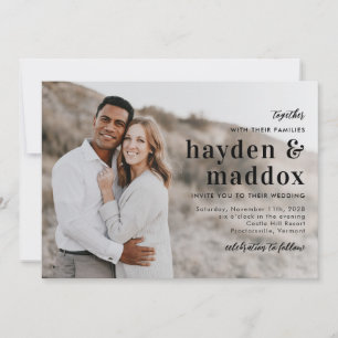 Invitación a nuestra simple y elegante boda fotogr