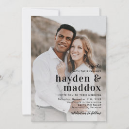 Invitación a nuestra simple y elegante boda fotogr