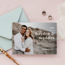 Invitación a nuestra simple y elegante boda fotogr