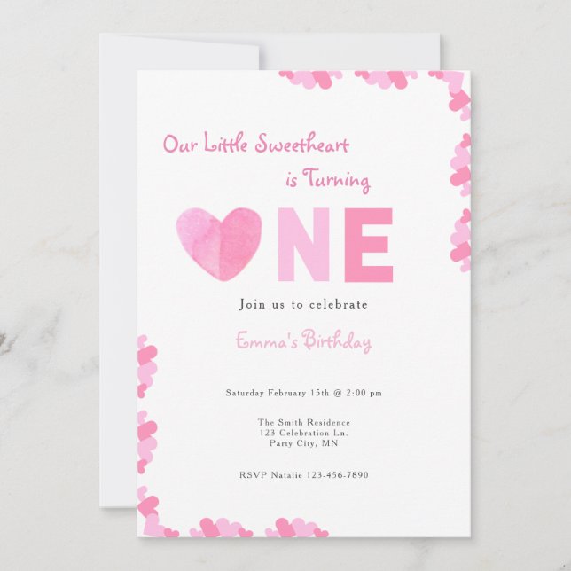 Invitación a nuestro primer cumpleaños (Anverso)