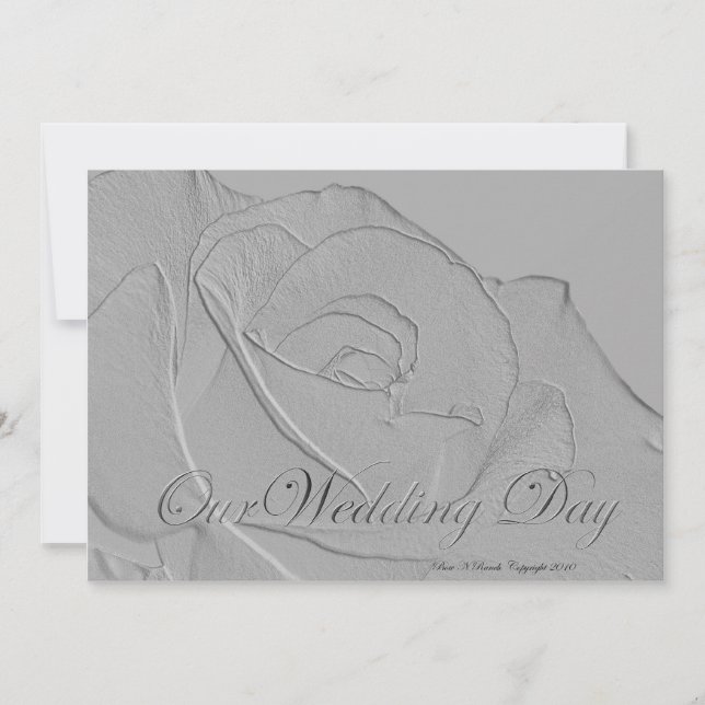 Invitación a nuestro Rosa Grabado en relieve Boda  (Anverso)