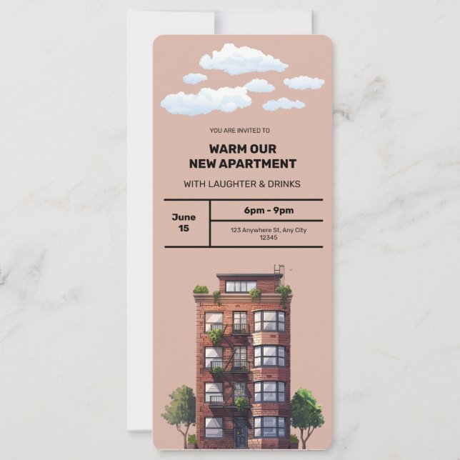 Invitación a nuestros nuevos apartamentos (Anverso)