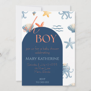 Invitación a Ocean Baby Boy Shower