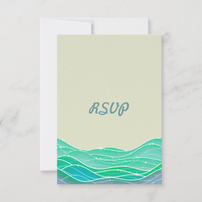 Invitación a ondas mágicas Boda costero (Anverso)