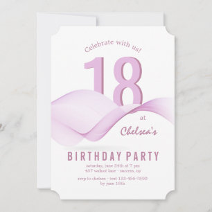 Invitación a ondas rosadas