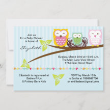 Invitación a Owl Baby Shower