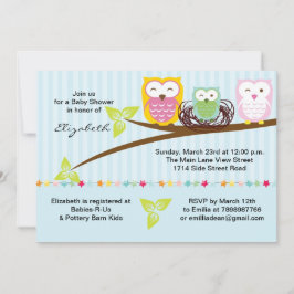 Invitación a Owl Baby Shower