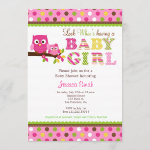 Invitación a Owl Baby Shower