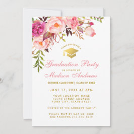 Invitación a P de la fiesta de graduación floral r