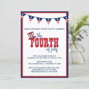 Invitación a pancartas de fiesta patriótica del 4 
