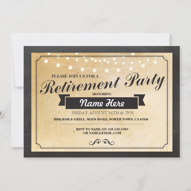 Invitación a papel jubilado Fiesta de jubilación V (Anverso)