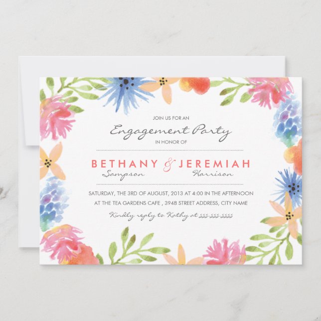 Invitación a Paradise Engagement Party (Anverso)