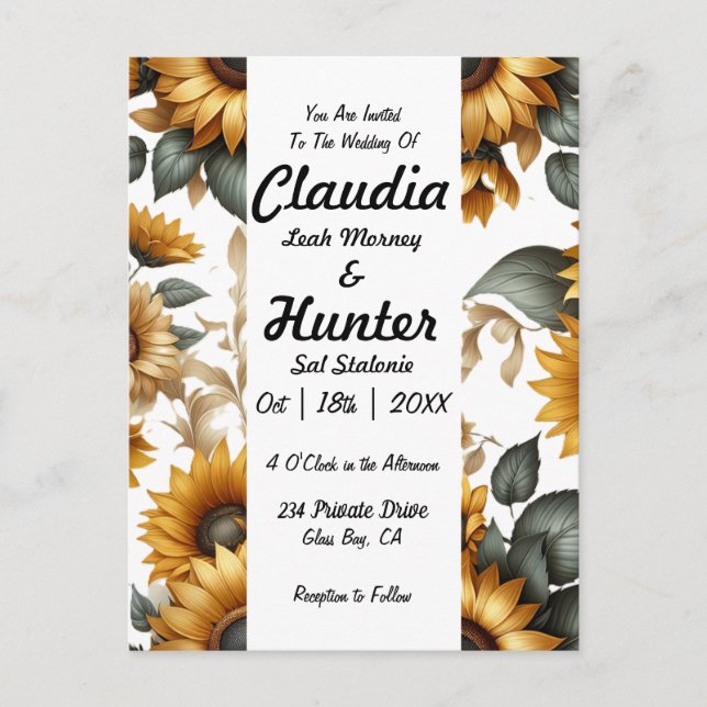 Invitación a Parche de Girasol (Anverso)