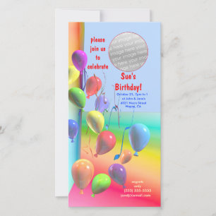 Invitación a Pared de Globo de fiesta de cumpleaño