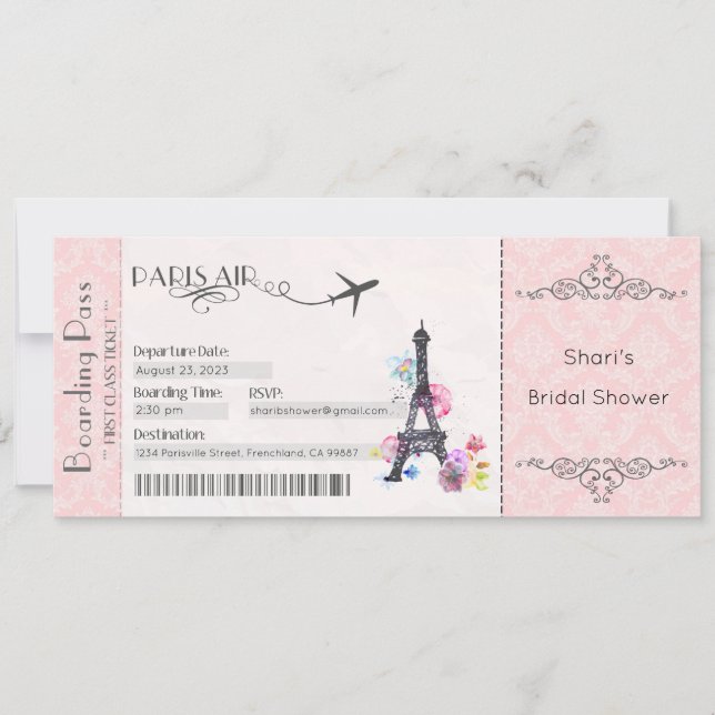 Invitación a París, Despedida de Soltera en París, (Anverso)