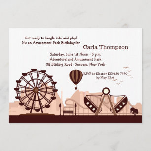 Invitación a parque de atracciones (Brown)