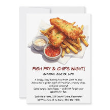 Invitación a Parrillada de Pescado y Patatas Frita