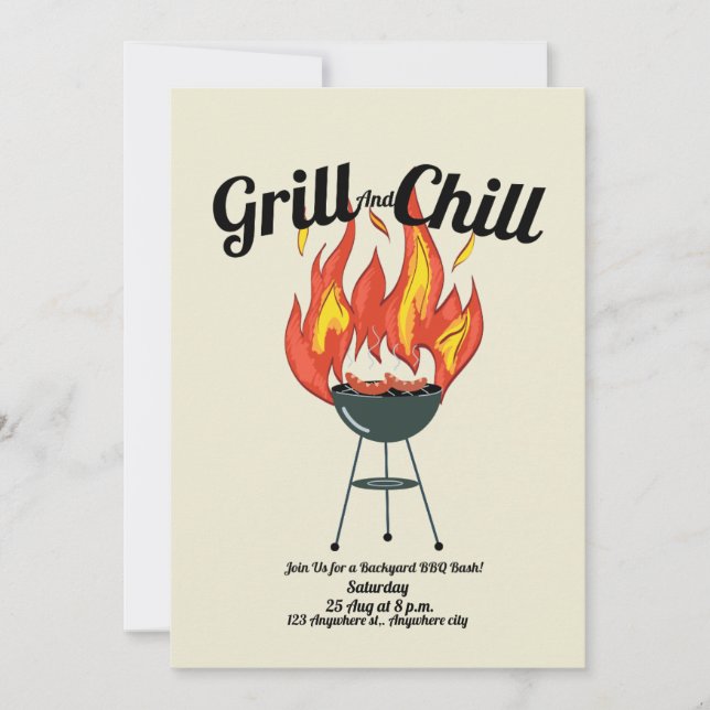 Invitación a parrilladas y mascotas BBQ Bash | Fie (Anverso)