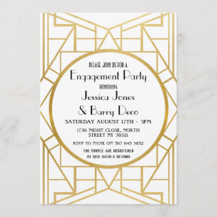 Invitación a participar en el oro Art Deco Gatsby 