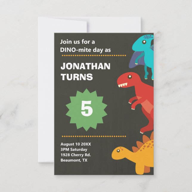 Invitación a participar en una fiesta de cumpleaño (Anverso)